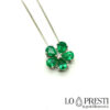 emerald pendant emerald drop 18kt gold flower diamond emerald pendant drop 18kt gold flower diamond