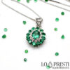 ciondolo smeraldo smeraldi naturale diamanti brillanti pendant with emerald emeralds natural brilliant diamonds