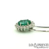 collana con ciondolo smeraldo diamanti necklace with emerald diamond pendant