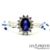 ring with diamonds white gold ring with sapphire and brilliant diamonds