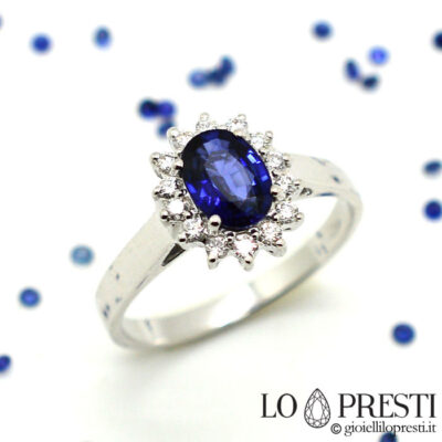 anello con zaffiro e diamanti brillanti oro bianco 18kt anello con zaffiri zaffiro blu diamanti oro anelli con zaffiro