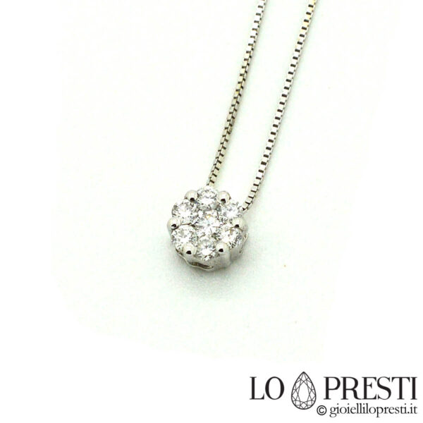 collier pendentif point lumineux avec diamants diamants point lumineux en or blanc 18 carats avec diamant brillant naturel certifié