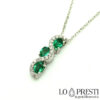 pendant with natural emerald 18kt white gold