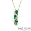 white gold trilogy pendant pendant with emeralds and diamonds 18 kt white gold trilogy pendant with emeralds and diamonds