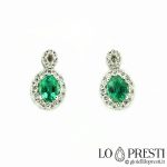 Natural and brilliant emerald earrings