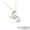 italic letter g initial pendant necklace