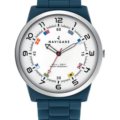 orologio watch navigare movimento quarzo, cassa diametro 43mm in plastica ghiera acciaio, cinturino in silicone water resistant 10ATM
