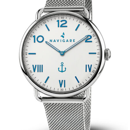 Relógio masculino navegar relógio kamari quartzo movimento pulseira de malha de aço milão