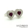 earrings with ruby, heart-cut rubies and diamonds in 18kt white gold