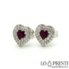 18kt white gold brilliant diamond heart earrings