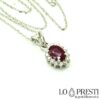 pendant pendant necklace with natural ruby ​​and brilliant diamonds handcrafted pendants with natural ruby