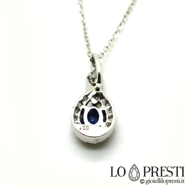 pendant pendant with sapphire brilliant diamonds 18kt white gold