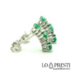 dangle earrings with emerald and diamonds