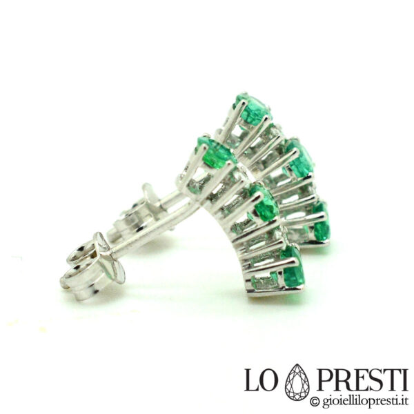 dangle earrings with emerald and diamonds