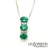 trilogy necklace-pendant-pendant with emeralds and diamonds
