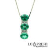 18kt white gold necklace-pendant-pendant with emeralds and diamonds