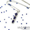 collier-pendentif-trilogie-saphirs-bleus-diamants-or-blanc 18 carats