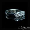 Ringe Ring mit Diamant-Trilogie Diamanten mit Diamanten Verlobungsringe aus 18-karätigem Weißgold