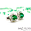 18kt white gold earrings with emerald heart emeralds-heart earrings with diamonds and emeralds