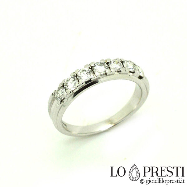 white gold band rings with brilliant diamonds