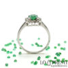 Ringe mit Smaragden, Edelsteinen mit Brillanten, handgefertigter Ring aus 18-karätigem Weißgold mit Smaragden