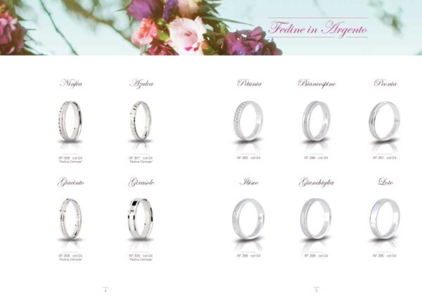 Unoaerre-Katalog für Silberringe für Männer und Frauen mit Verlobungs- und Jubiläumsringen