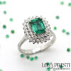 anello con smeraldo e diamanti brillanti oro bianco anelli con smeraldo naturale certificato anillo hecho a mano con esmeralda natural y diamantes