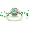 ring with rectangular emerald and diamonds 18kt white gold rings with emerald