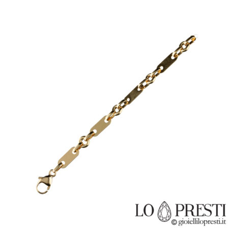 yellow gold flat link bracelet