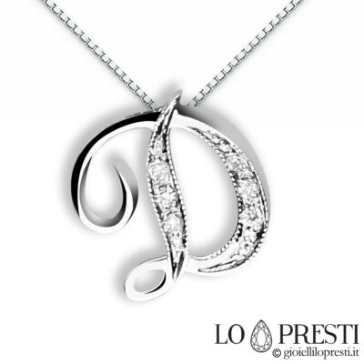 necklace pendant initial pendant letter of gold brilliant diamonds initial pendant name