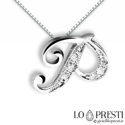 necklace pendant pendant initial letter name p white gold brilliant diamonds initial pendant gold diamonds p