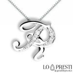 initial letter name r pendant pendant necklace white gold with brilliant diamonds handcrafted gold initial pendant