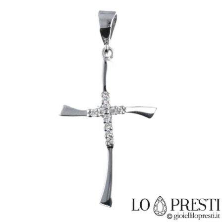 cross necklace with brilliant diamonds 18kt white gold gold cross pendant with diamonds