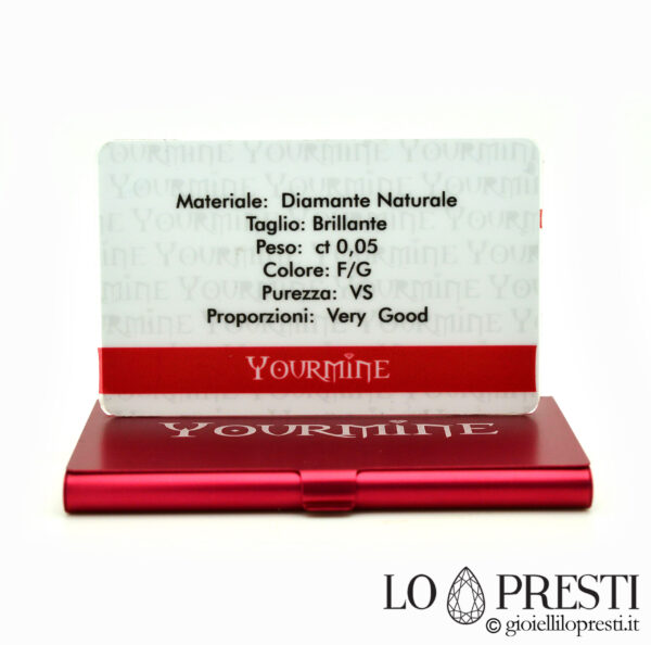 Ang brilliant cut diamond na na-certify sa blister pack bilang regalong regalo