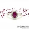 anel anéis femininos clássicos com rubi oval coleção eternidade rubis com diamantes