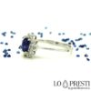 anillo kate con zafiro azul diamantes brillantes regalo de anillo de aniversario de compromiso