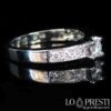 リング ソリティア 婚約指輪、ゴールド認定の輝くダイヤモンドを使用した手作りの婚約指輪