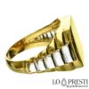 ring rings for men and women, customizable flat shiny gold shield band, little finger chevalier