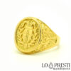 Ringringe für Männer und Frauen, ovales Chevalierschild, Siegel, kleiner Finger mit Wappen, 18-karätiges Gelbgold