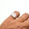 square ring with white gold chevalier zircons