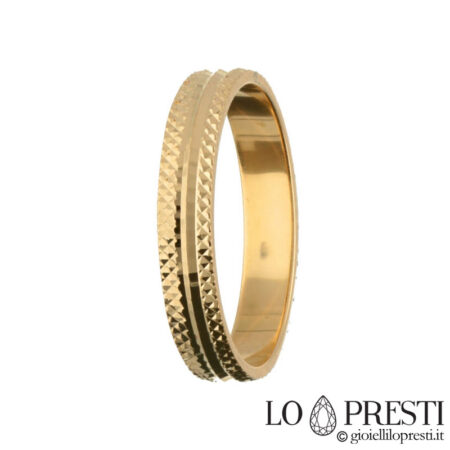 Мужское и женское кольцо из 18-каратного золота блестящей работы