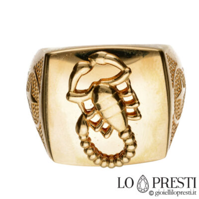 homens anel chevalier banda símbolo do zodíaco de escorpião anéis da moda homens banda larga chevalier gravura anel masculino banda ouro