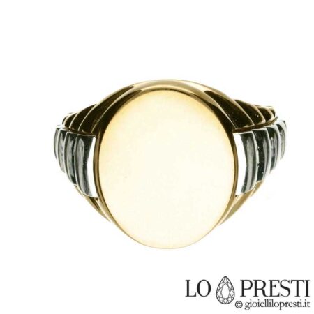 anel-homem-mulher-chevalier-pinky-escudo-banda-oval-ouro-personalizável