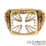 men's gold ring with cross