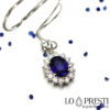 choker pendant necklace na may blue sapphire brilliant diamonds 18kt white gold pendant pendant with cut sapphire and brilliants