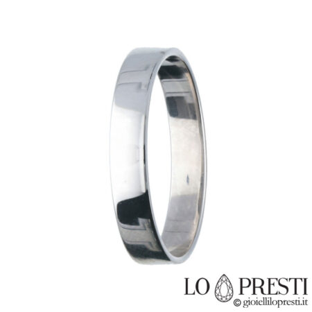 18 kt white gold polished wide band ring