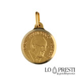 18 kt yellow gold Pope Francis pendant