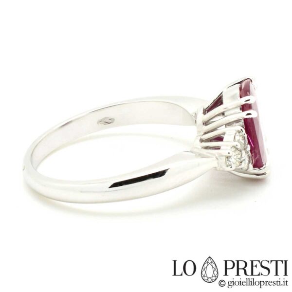 ring with ruby ​​brilliant diamonds engagement anniversary ring with ruby
