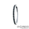 men's and women's wedding band ring with black zircons 18kt white gold men's and women's gold rings with zircons