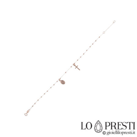 Женский браслет-четки из розового золота 18 карат